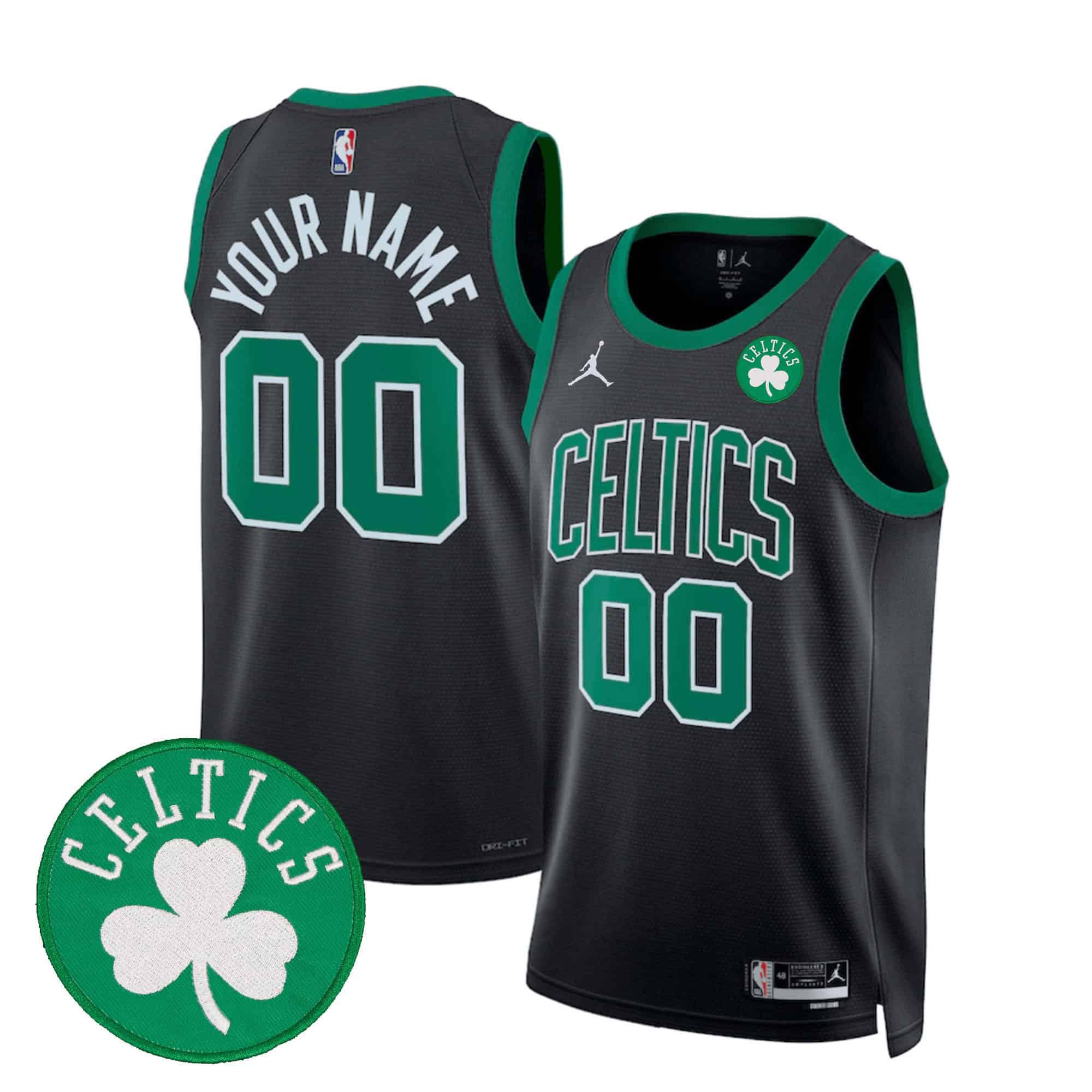 Men Boston Celtics Black 2024 Swingman Custom NBA Jersey->customized nba jersey->Custom Jersey